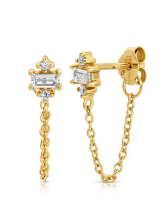 JURATE LA LIZZY CHAIN STUD EARRINGS