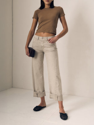LE JEAN SELENA CROP CUFFED MID RISE