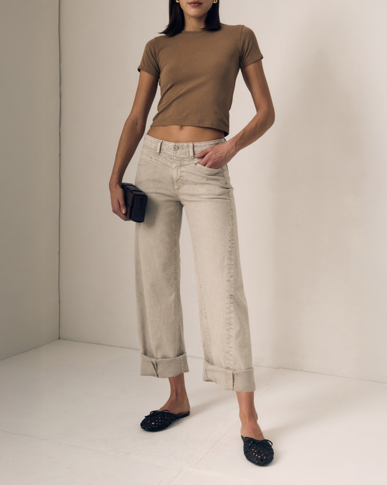 LE JEAN SELENA CROP CUFFED MID RISE