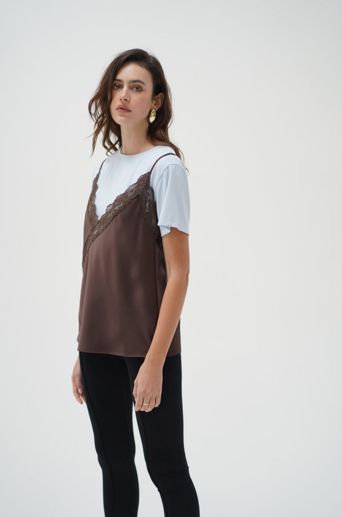 LNA ROWAN CAMI LAYER TEE