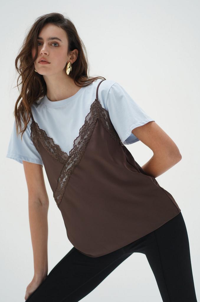 LNA ROWAN CAMI LAYER TEE