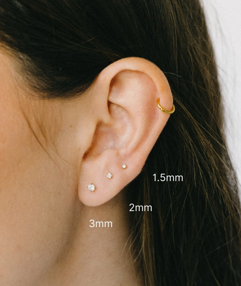 AITI SOLITAIRE CZ FLAT BACK STUD