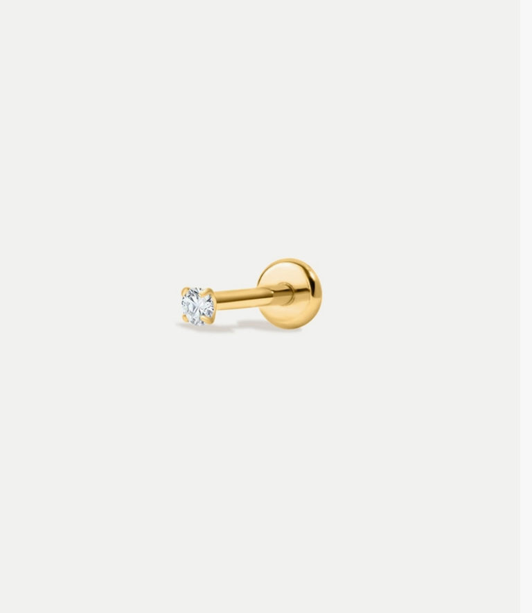 AITI SOLITAIRE CZ FLAT BACK STUD