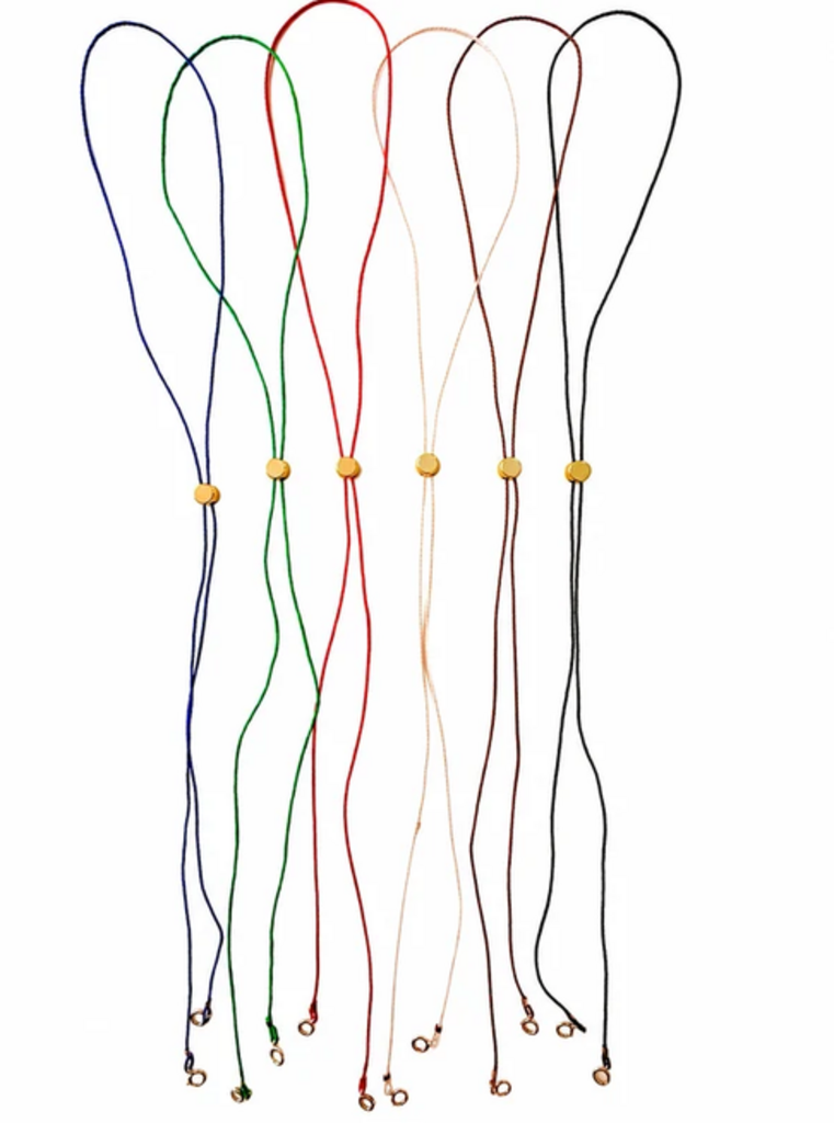 SHA PARLE WAXED CORD SLIDER LARIAT NECKLACE