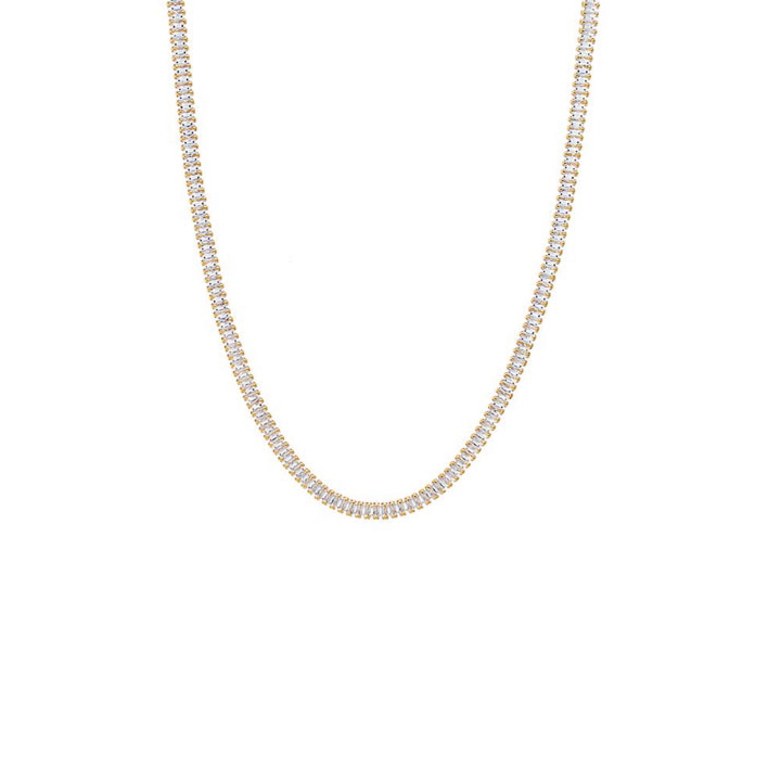 ADINA EDEN CZ BAGUETTE ALL AROUND TENNIS NECKLACE