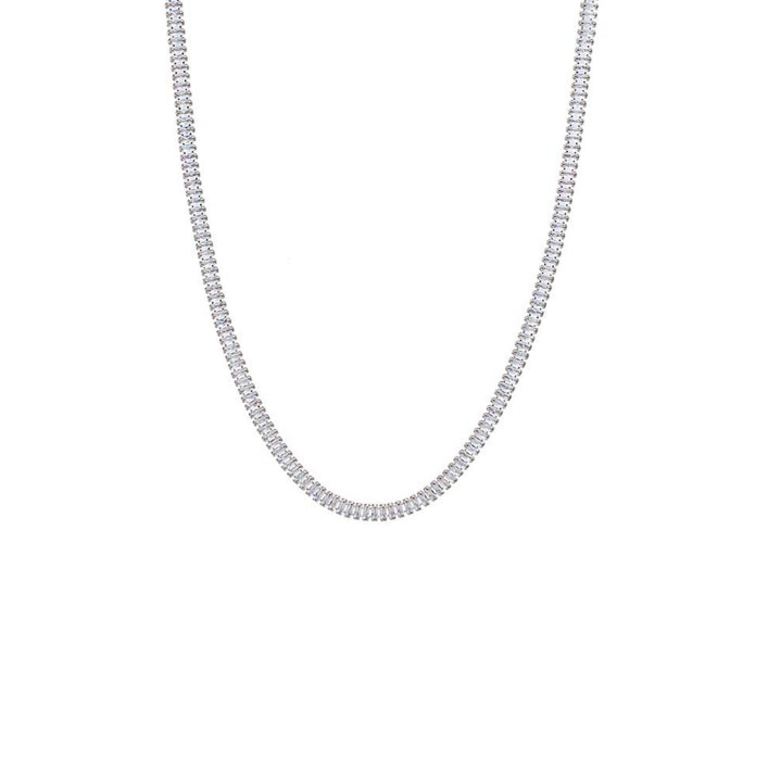 ADINA EDEN CZ BAGUETTE ALL AROUND TENNIS NECKLACE