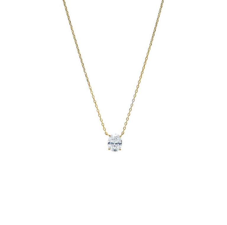 ADINA EDEN MOISSANITE OVAL PENDANT NECKLACE