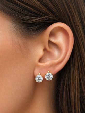 ADINA EDEN CZ SOLITAIRE FOUR PRONG HUGGIE EARRING