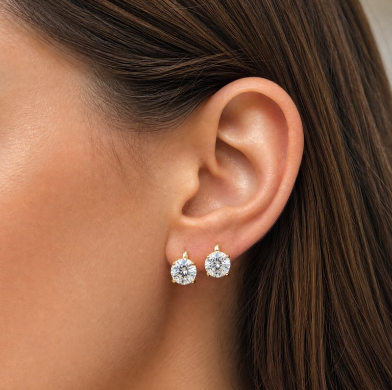 ADINA EDEN CZ SOLITAIRE FOUR PRONG HUGGIE EARRING