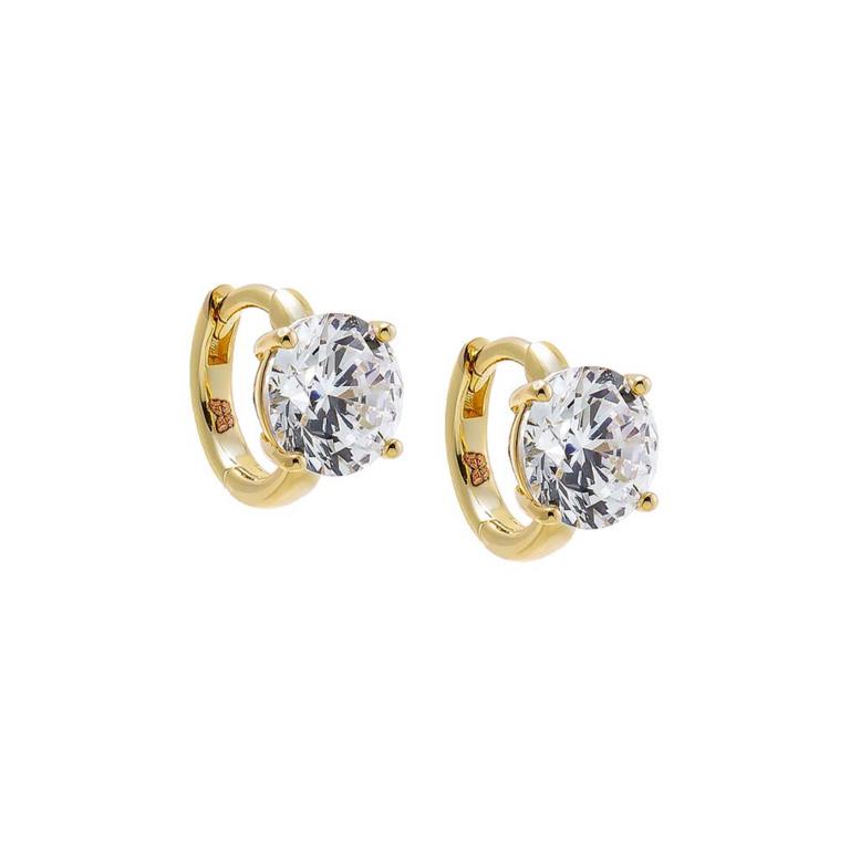 ADINA EDEN CZ SOLITAIRE FOUR PRONG HUGGIE EARRING
