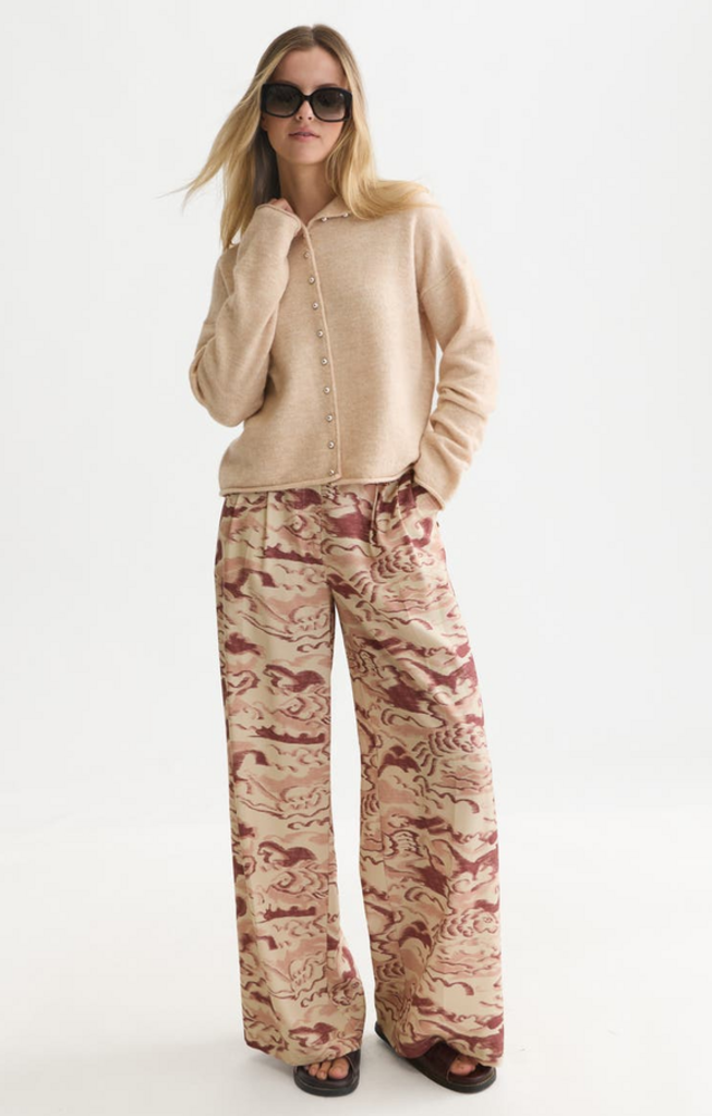 SCOTCH & SODA FUZZY FUNNEL-NECK CARDIGAN