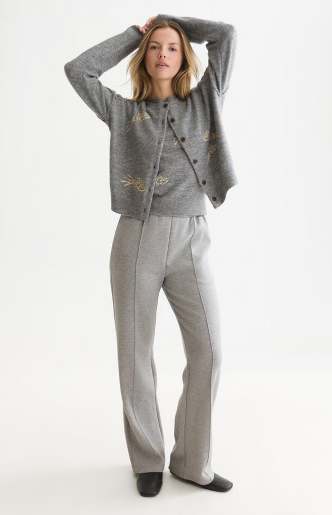 SCOTCH & SODA EMBROIDERED CREW-NECK CARDIGAN