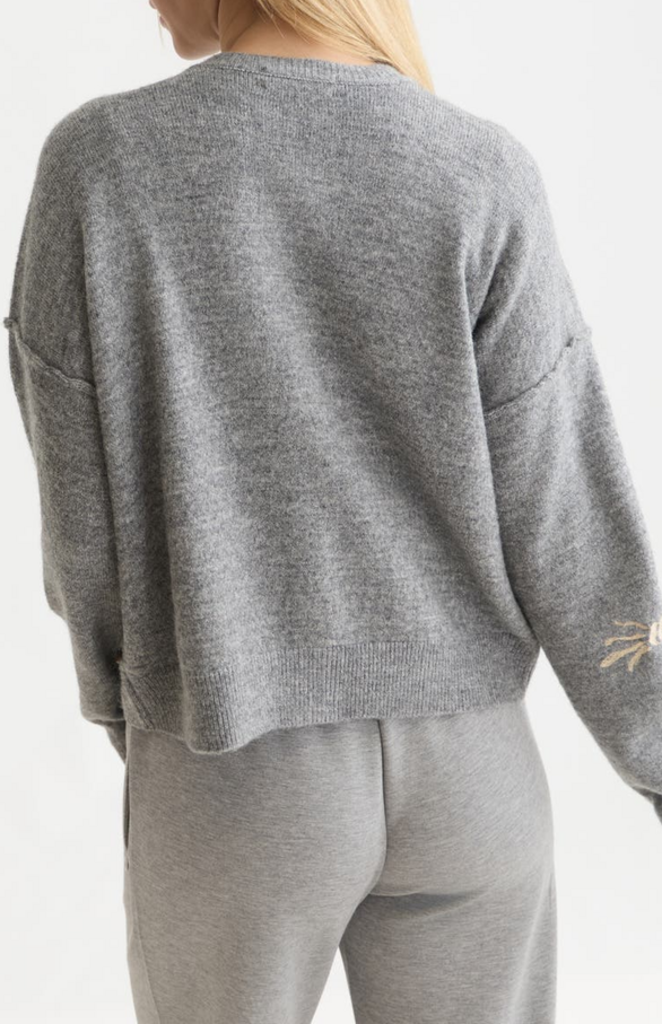 SCOTCH & SODA EMBROIDERED CREW-NECK CARDIGAN