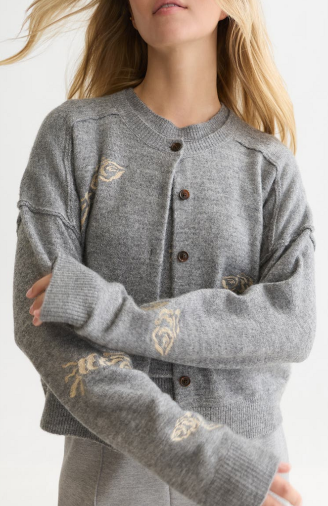 SCOTCH & SODA EMBROIDERED CREW-NECK CARDIGAN