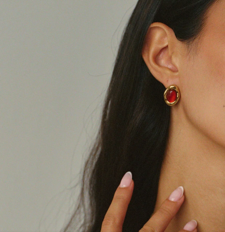 TWENTY COMPASS BORDEAUX EARRINGS