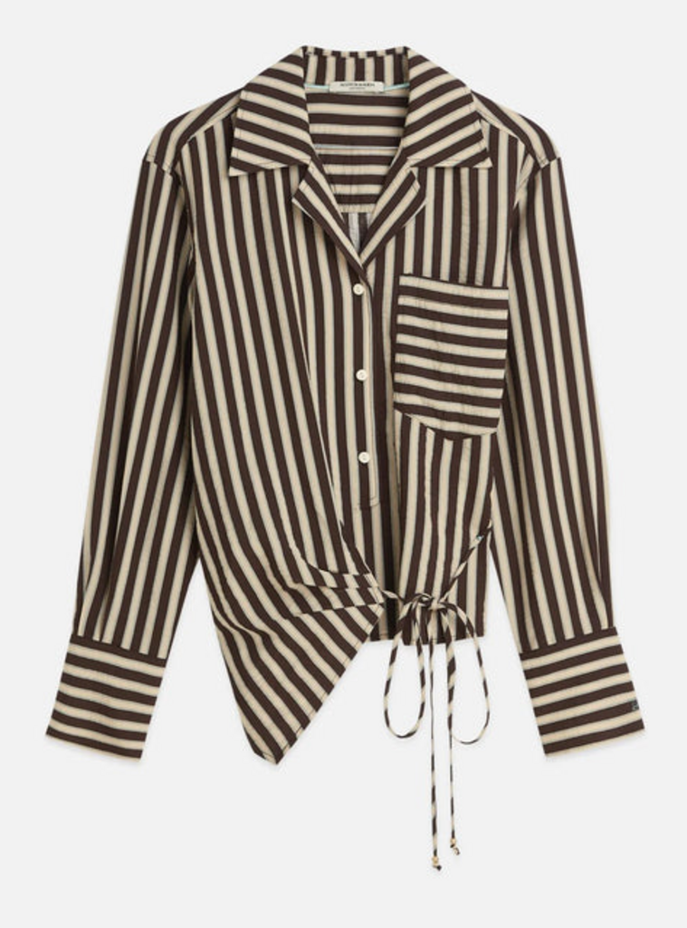 SCOTCH & SODA STRIPED WRAP SHIRT