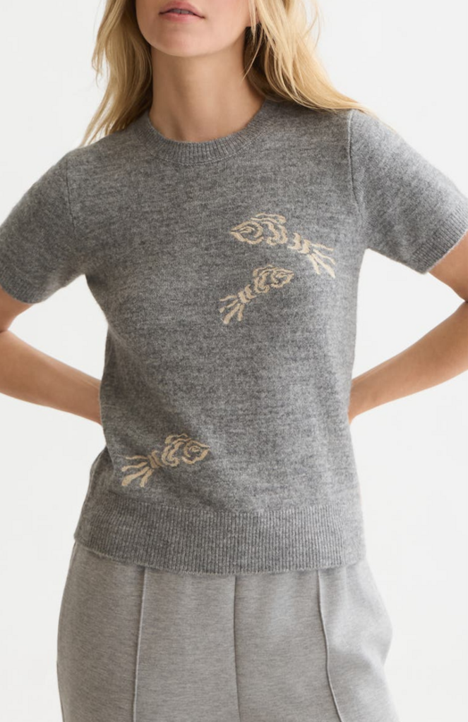 SCOTCH & SODA EMBROIDERED SHORT-SLEEVED PULL