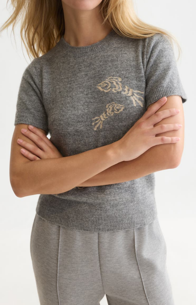 SCOTCH & SODA EMBROIDERED SHORT-SLEEVED PULL