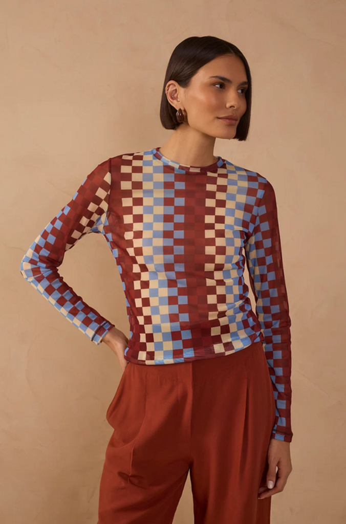 DRESS TO HARMONIA HIGH NECK L/S TULLE BLOUSE
