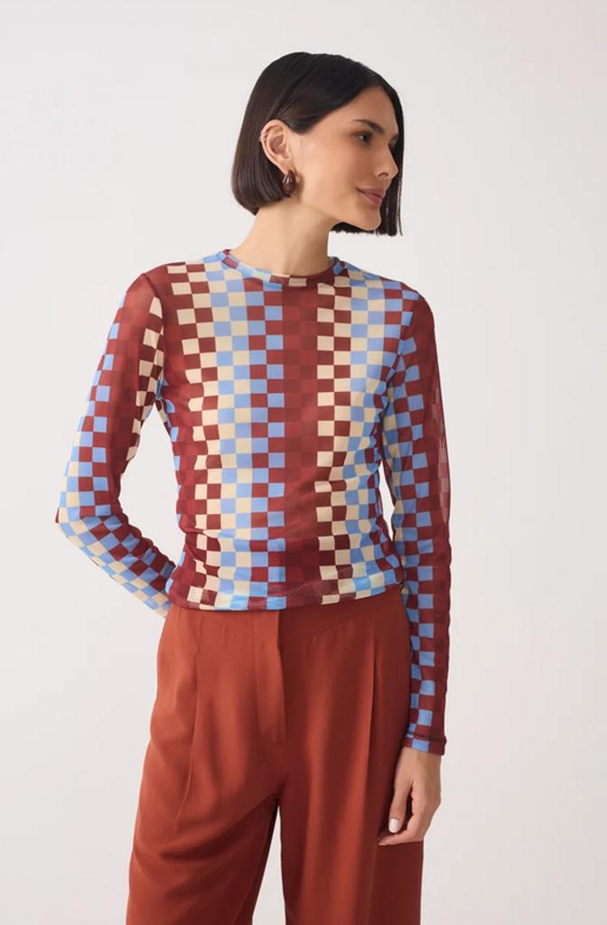 DRESS TO HARMONIA HIGH NECK L/S TULLE BLOUSE