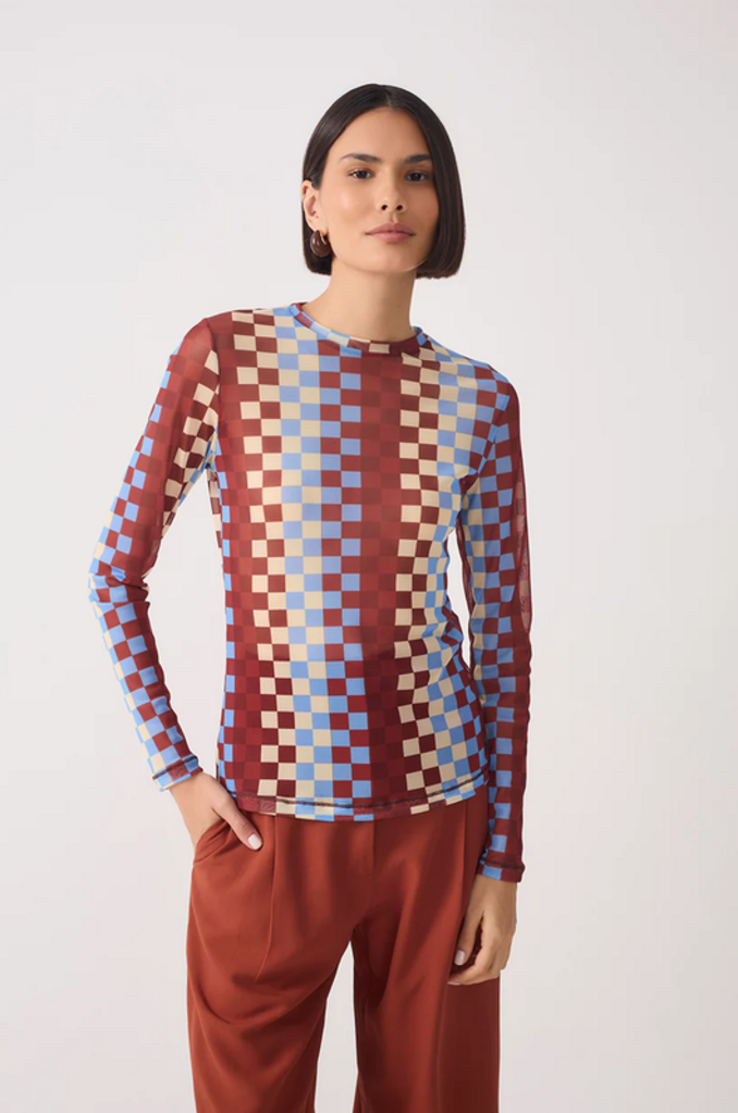 DRESS TO HARMONIA HIGH NECK L/S TULLE BLOUSE