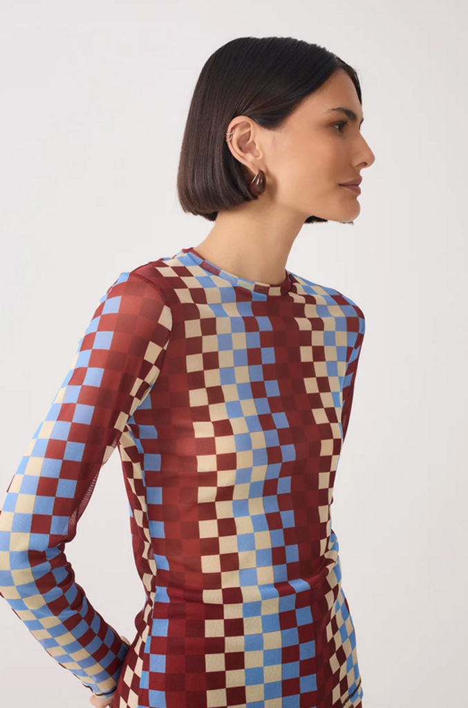 DRESS TO HARMONIA HIGH NECK L/S TULLE BLOUSE
