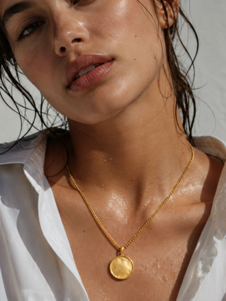 ELLIE VAIL CATHERINE BLANK MEDALLION NECKLACE