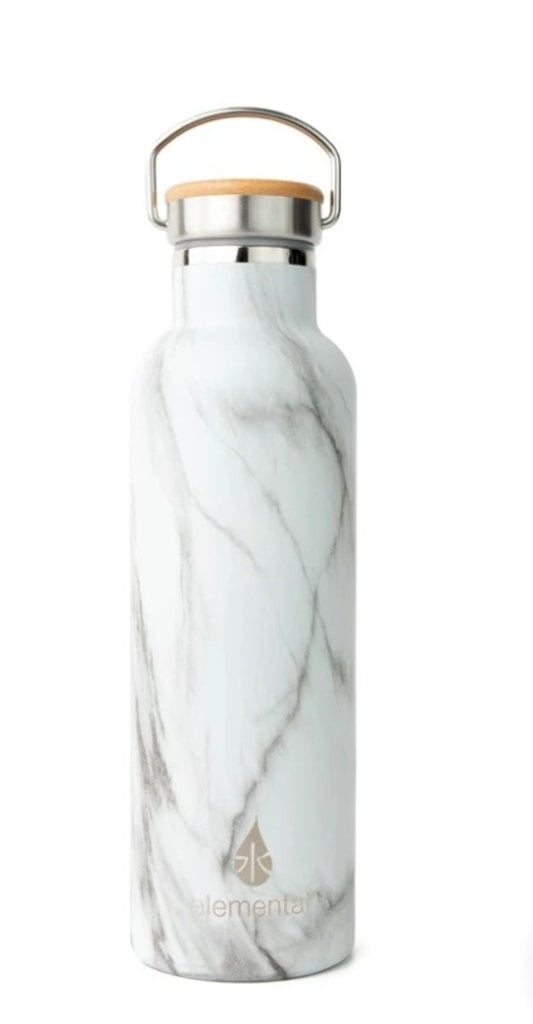 Elemental Elemental Stainless Steel Water Bottle - White Marble