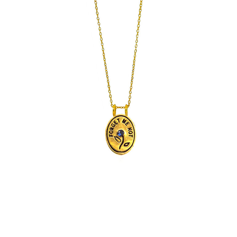Hunt of Hounds Forget Me Not Necklace - Gold