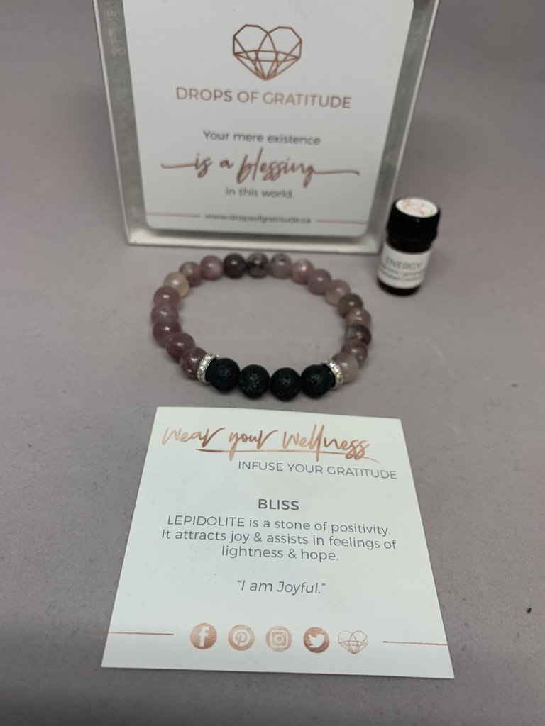 drops of gratitude Drops of Gratitude  -Bliss - Gemstone Aromatherapy Bracelet
