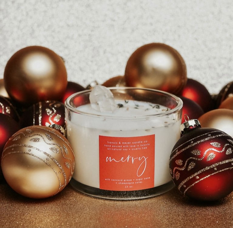 Francis & Meyer Candle Co. Merry X-mas Crystal Candle