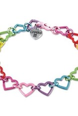 Charm It! Rainbow Heart Link Bracelet