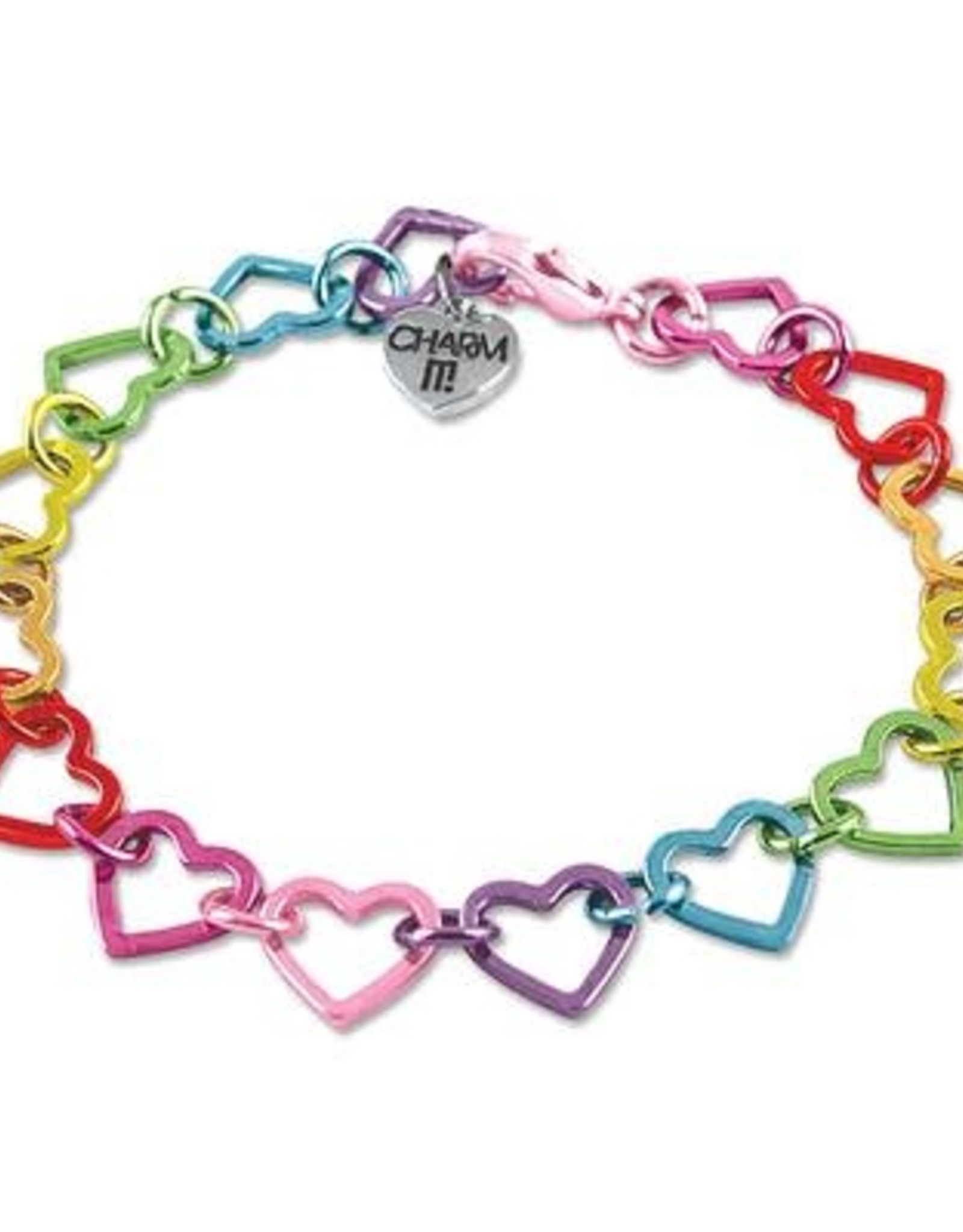 Charm It! Rainbow Heart Link Bracelet