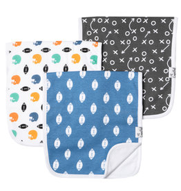 Copper Pearl 3-Pack Burp Cloths Quarterback