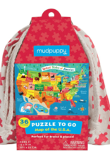 Map of USA Puzzle To Go, 36 pieces