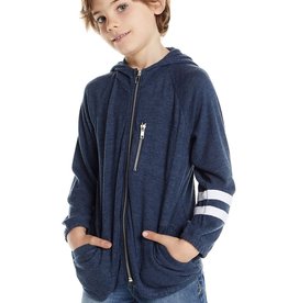 Chaser Boys Love Knit LS Hoodie with Strappings