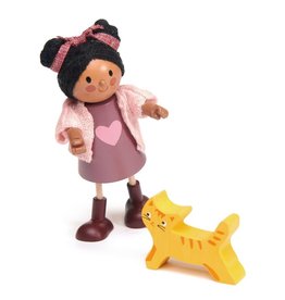 Tender Leaf Ayana and her Cat - Wooden Doll Set