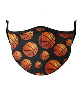 Top Trenz Fashion Face Mask, Large, Basketball with Black Background
