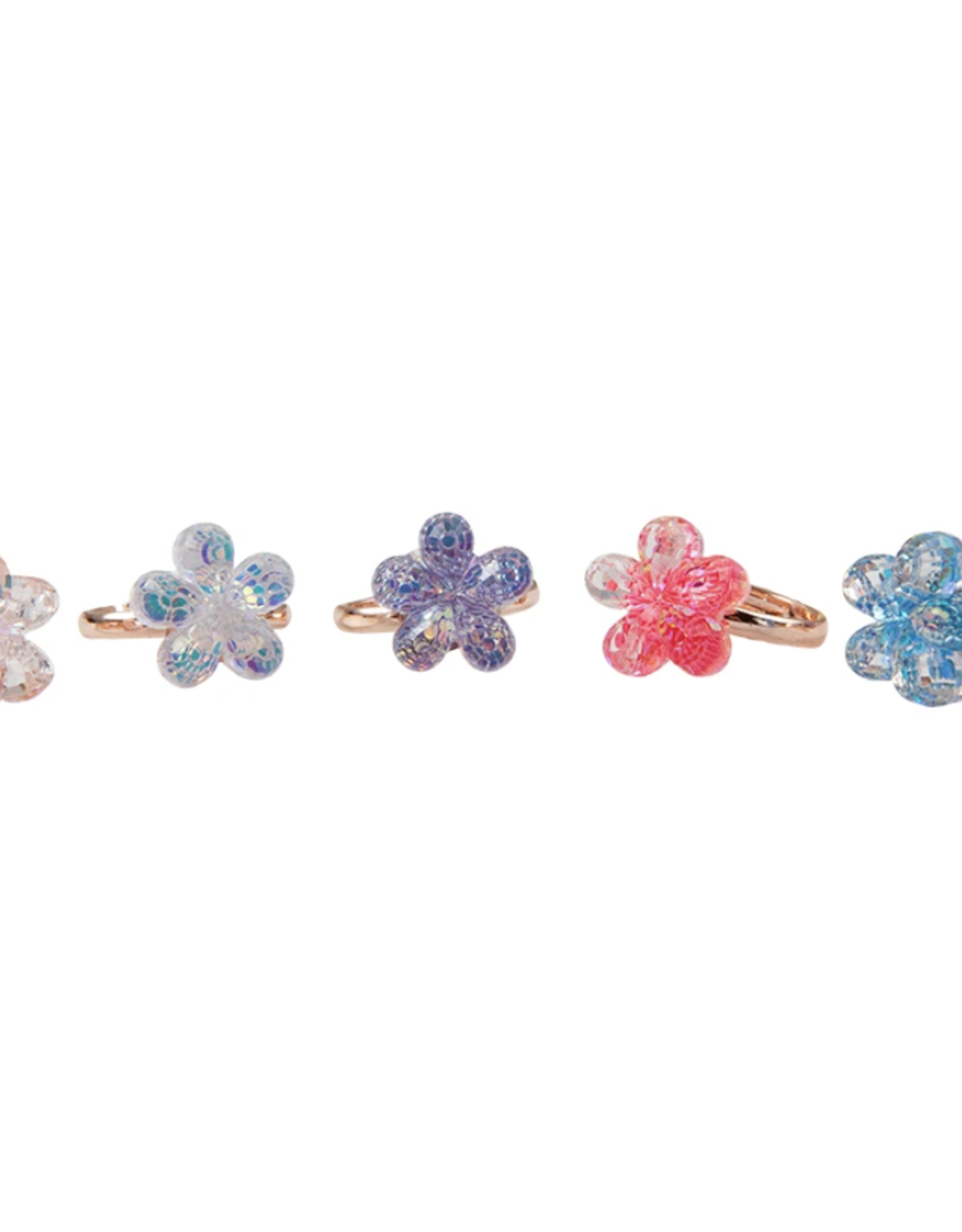 Shimmer Flower Ring Set, 5pcs