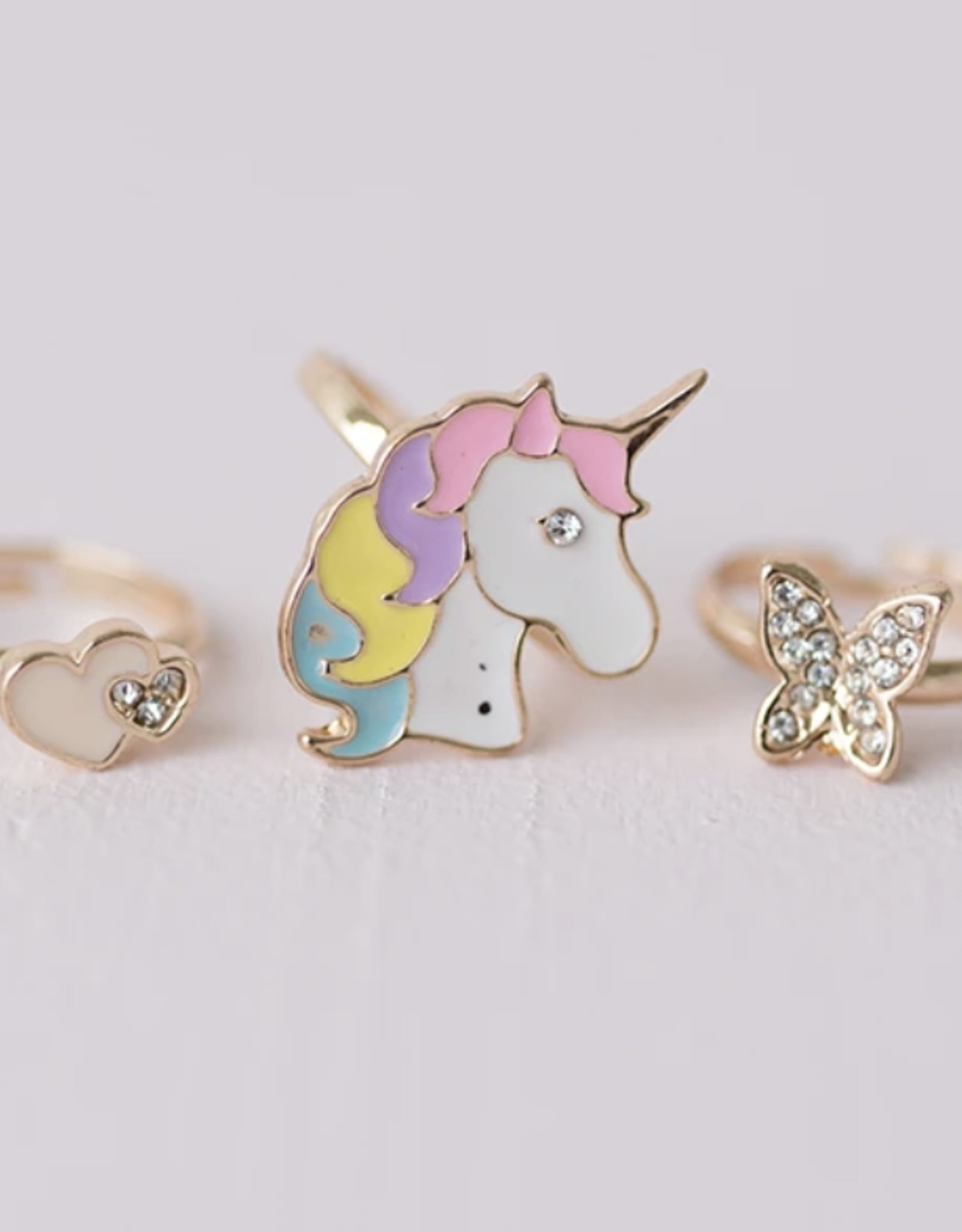 Great Pretenders Butterfly and Unicorn Ring Set, 3 pcs