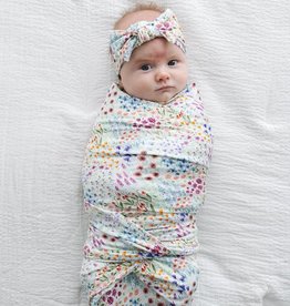 Little Sleepies Flower Fields Swaddle & Headband Gift Set