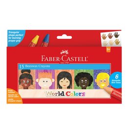 Faber Castell World Colors - 15ct Beeswax Crayons
