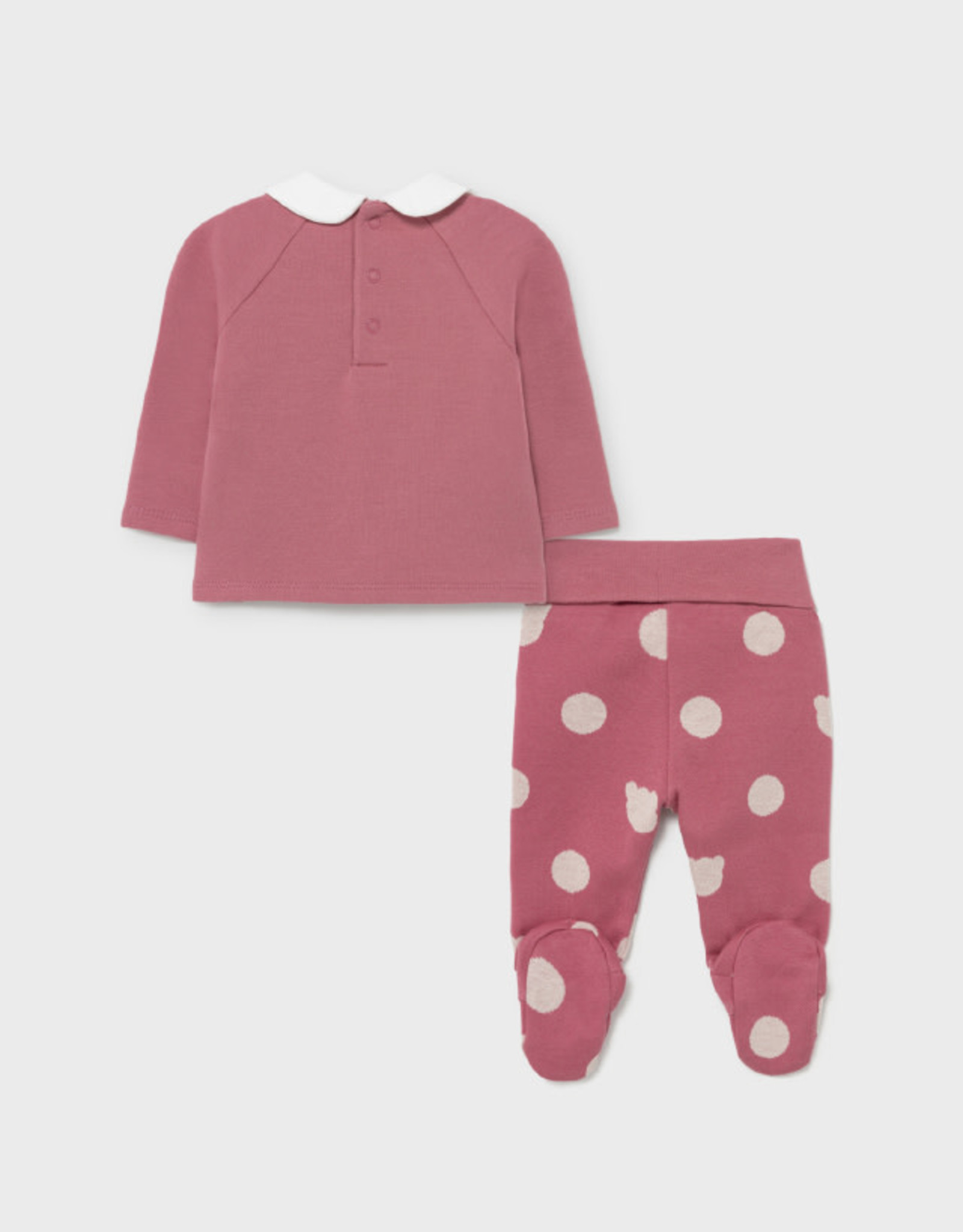 Mayoral Newborn Top w/ Footed Pants - Pink