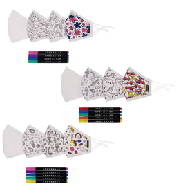Andy & Evan 4 Pack of Masks -Color Your Own - Ages 3-7