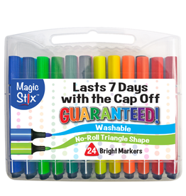 Magic Stix Triangular Marker 24 Color Set in Plastic Case