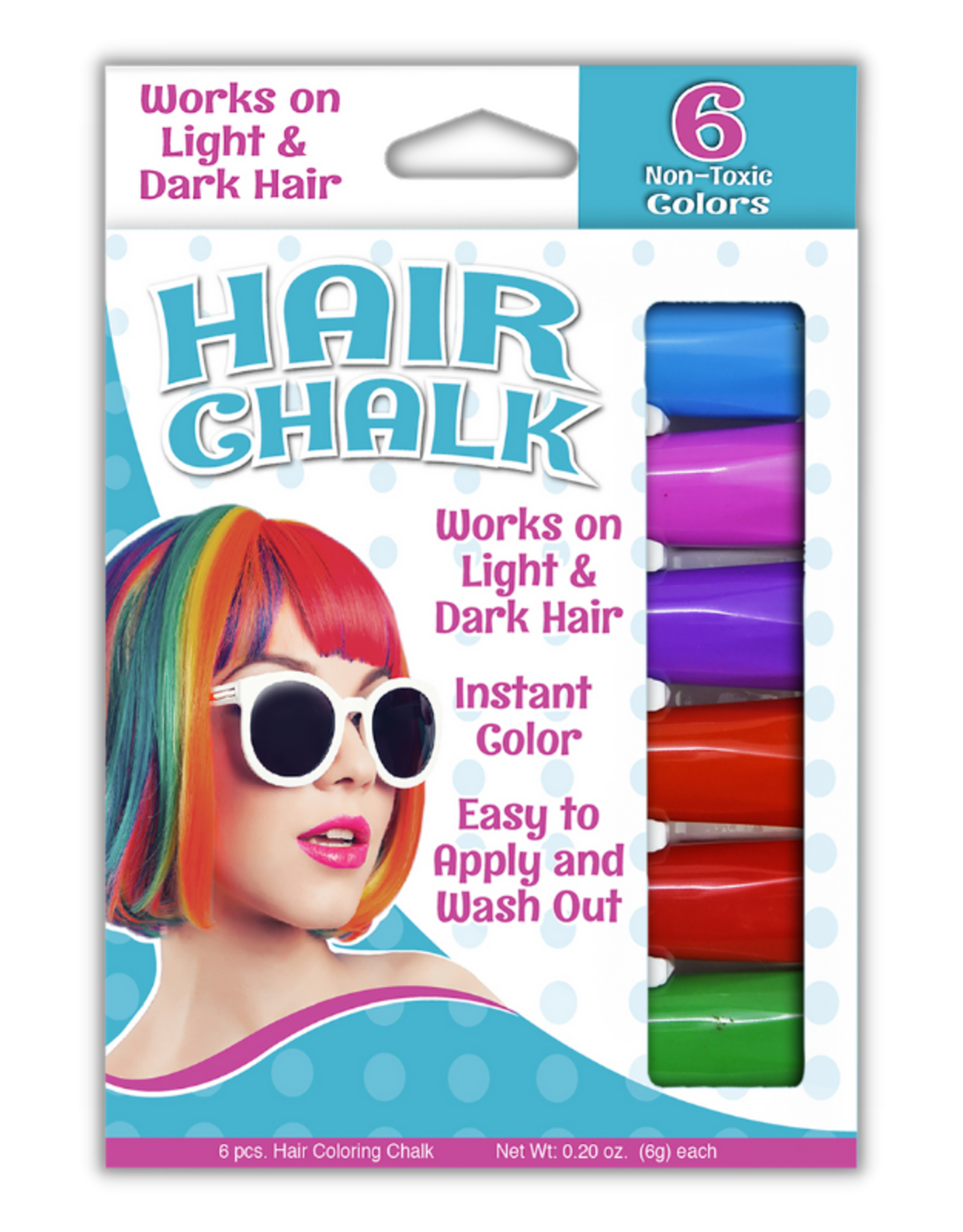 Hair Chalk, 6 Pack