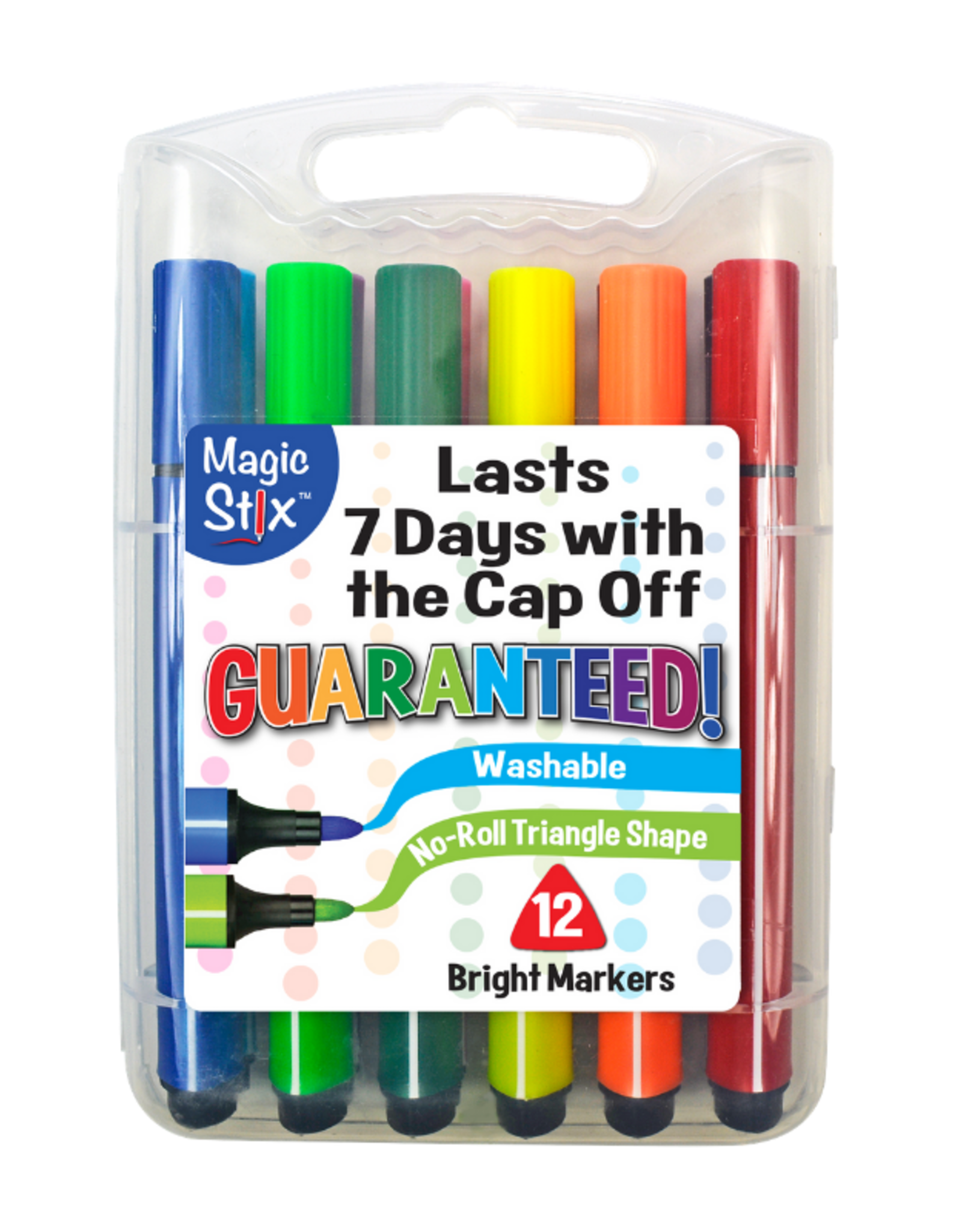 SALE- Magic Stix Triangular Marker 12 Color Set in Plastic Case