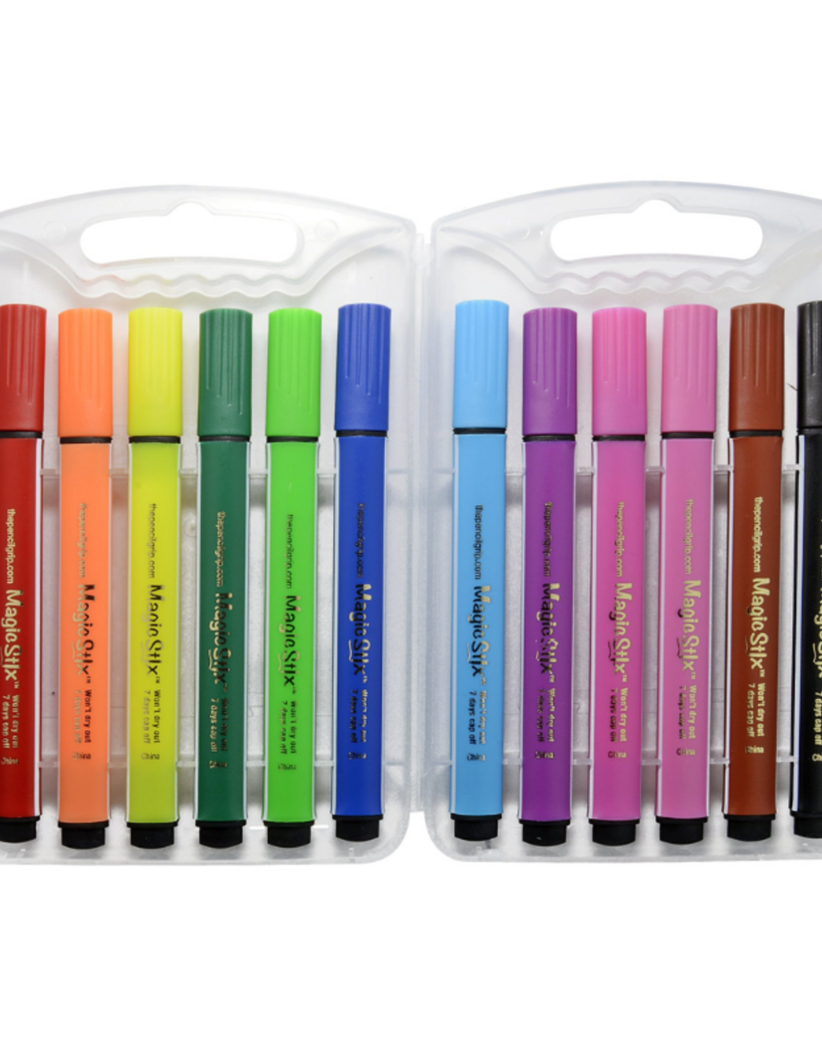 SALE- Magic Stix Triangular Marker 12 Color Set in Plastic Case