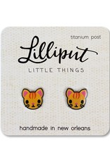Orange Kitty Cat Earrings