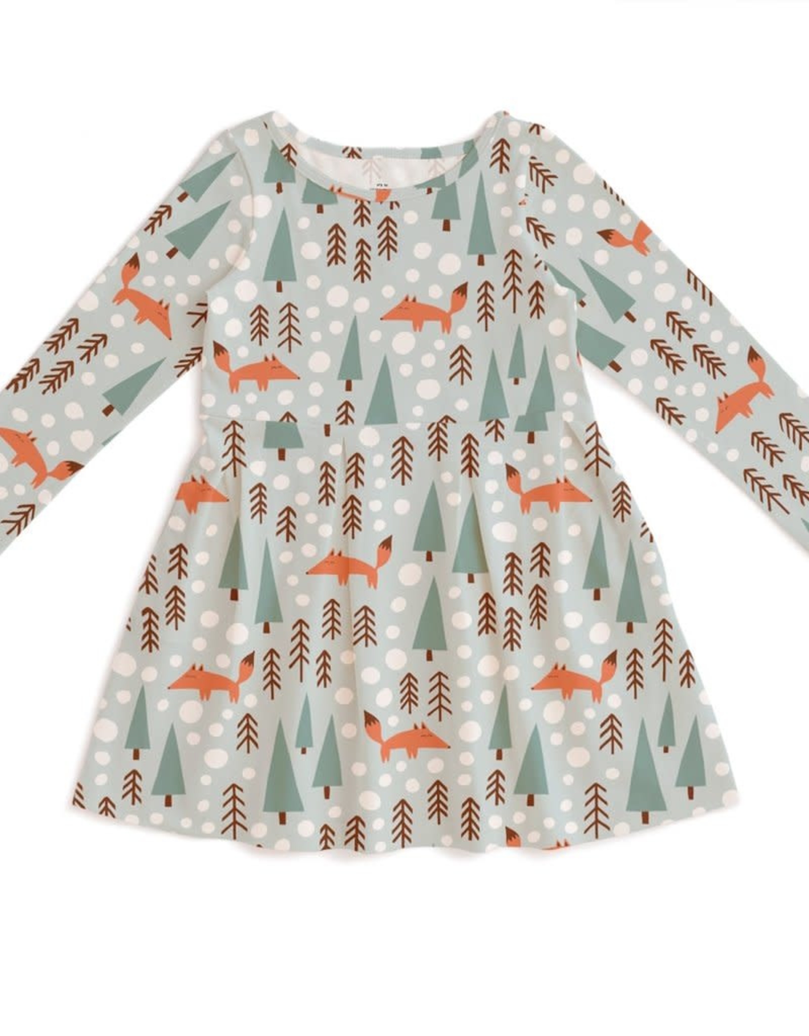 Winter Water Factory Madison  Dress, Pale Blue with Foxes